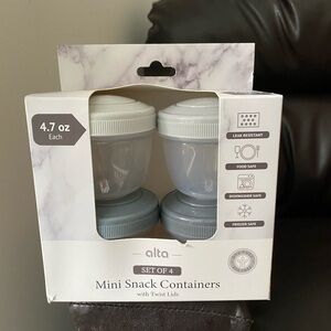 Gray Mini Snack Containers Set of 4